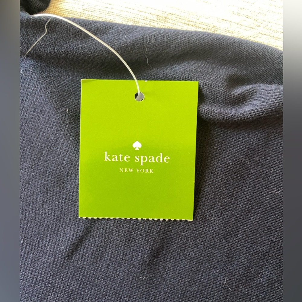Kate Spade Broome Street 3/4 Sleeve Double Bottom Ruffle Rich Navy Top Size L - Picture 8 of 11